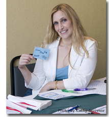 Muna Deriane playing receptionist at MacDayLA.